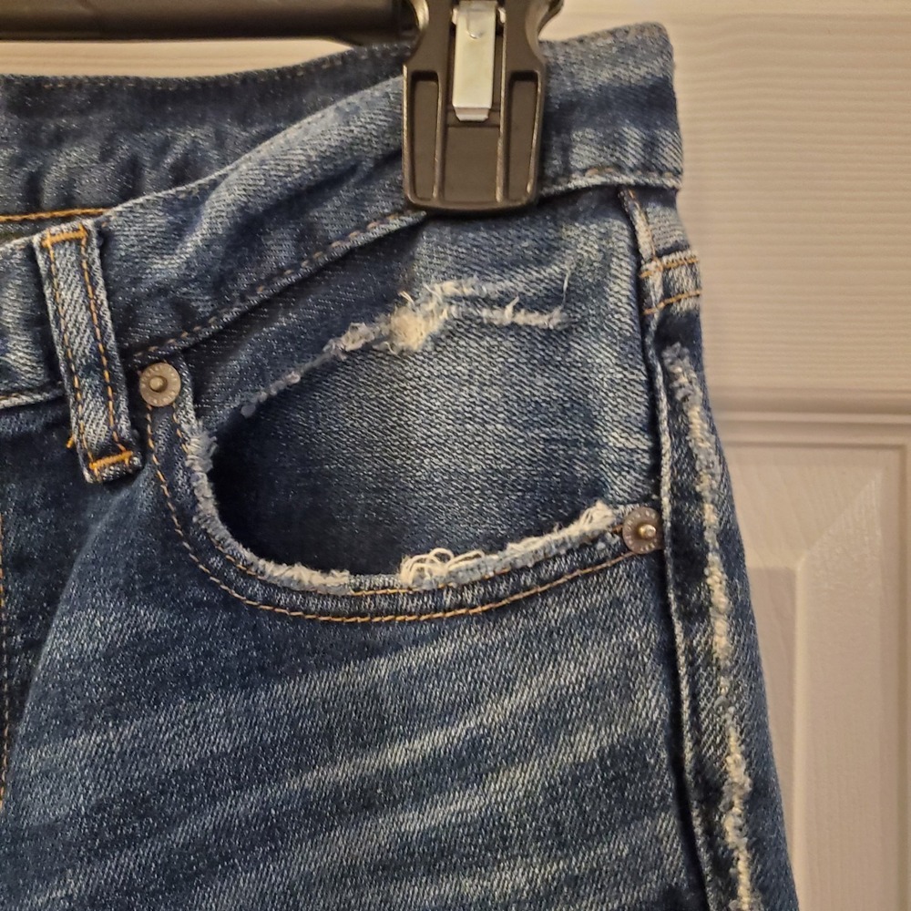 Moussy Vintage Jeans Women 26 Mid Rise Ankle Tapered Distressed Blue Chic Japan - Picture 5 of 16